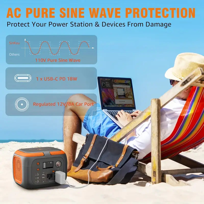 🔋 Station d'Énergie Solaire 300W 🌞 70000mAh | AC/DC/USB | Charge Sans Fil + LED 💡