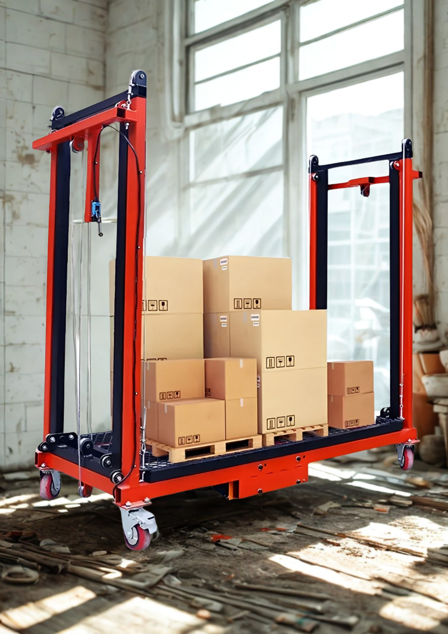 ProClimbâą Electric Scaffold Lift â 2â10 m Wireless Remote Work Platform, 500 kg Capacity, 360° Mobile MEWP