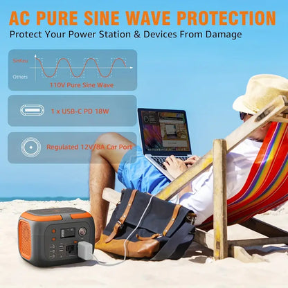 🔋 Station d'Énergie Solaire 300W 🌞 70000mAh | AC/DC/USB | Charge Sans Fil + LED 💡