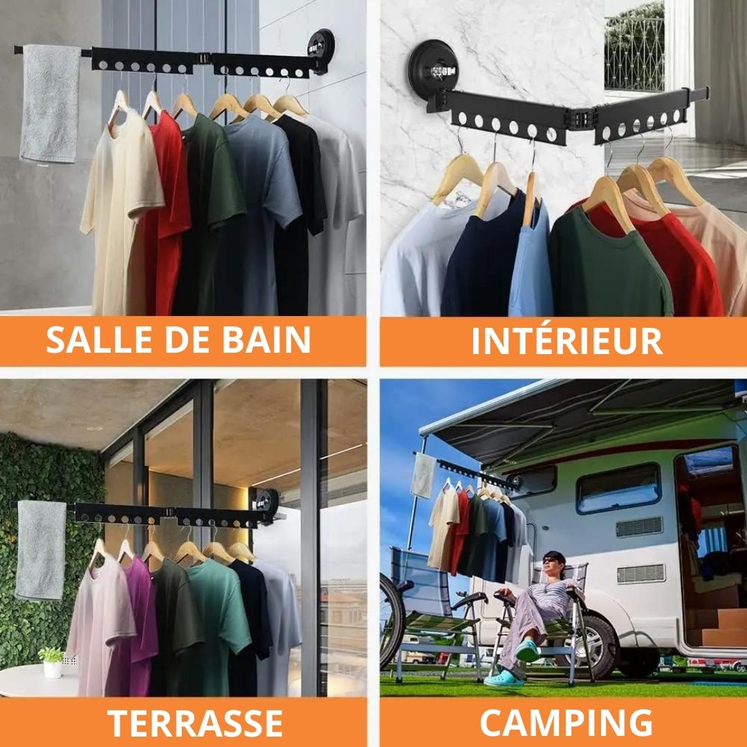 🧺 EspaceCloth™ — Séchoir Mural Gain de Place 🌞✨