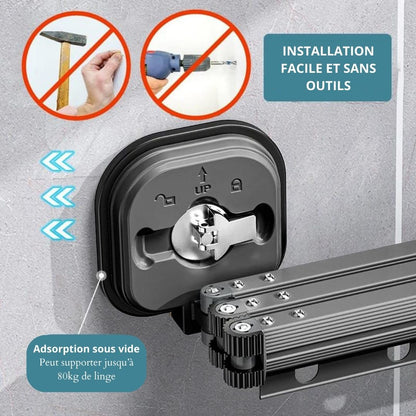 🧺 EspaceCloth™ — Séchoir Mural Gain de Place 🌞✨