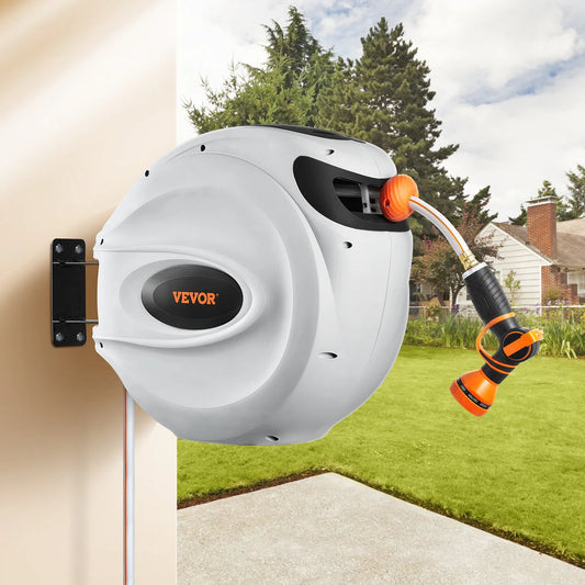 🚿 Retractable Hose Reel 130ft – 180° Swivel Wall Mount 💦 (Buy 2 = Get 1 Free)