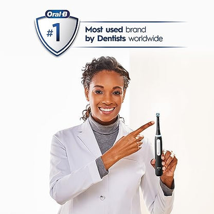 Oral-B iO Deep Clean Rechargeable Electric Powered Toothbrush, Black with iO Series 3 Limited, 2 Brush Heads and Travel Case - Pressure Sensor to Protect Gums - 3 Cleaning Settings - 2 Minute Timer|B0B5HRWH1S