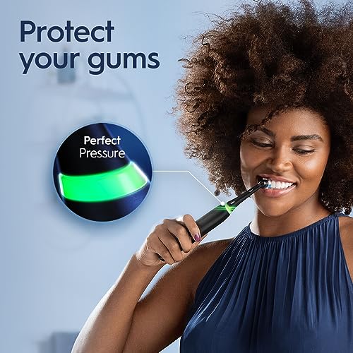 Oral-B iO Deep Clean Rechargeable Electric Powered Toothbrush, Black with iO Series 3 Limited, 2 Brush Heads and Travel Case - Pressure Sensor to Protect Gums - 3 Cleaning Settings - 2 Minute Timer|B0B5HRWH1S
