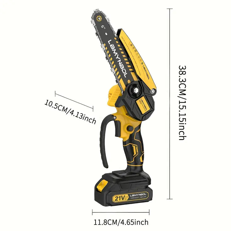 🔋 Tronçonneuse Mini 6" Sans Fil – Sécateur Électrique Compact 🌳✨