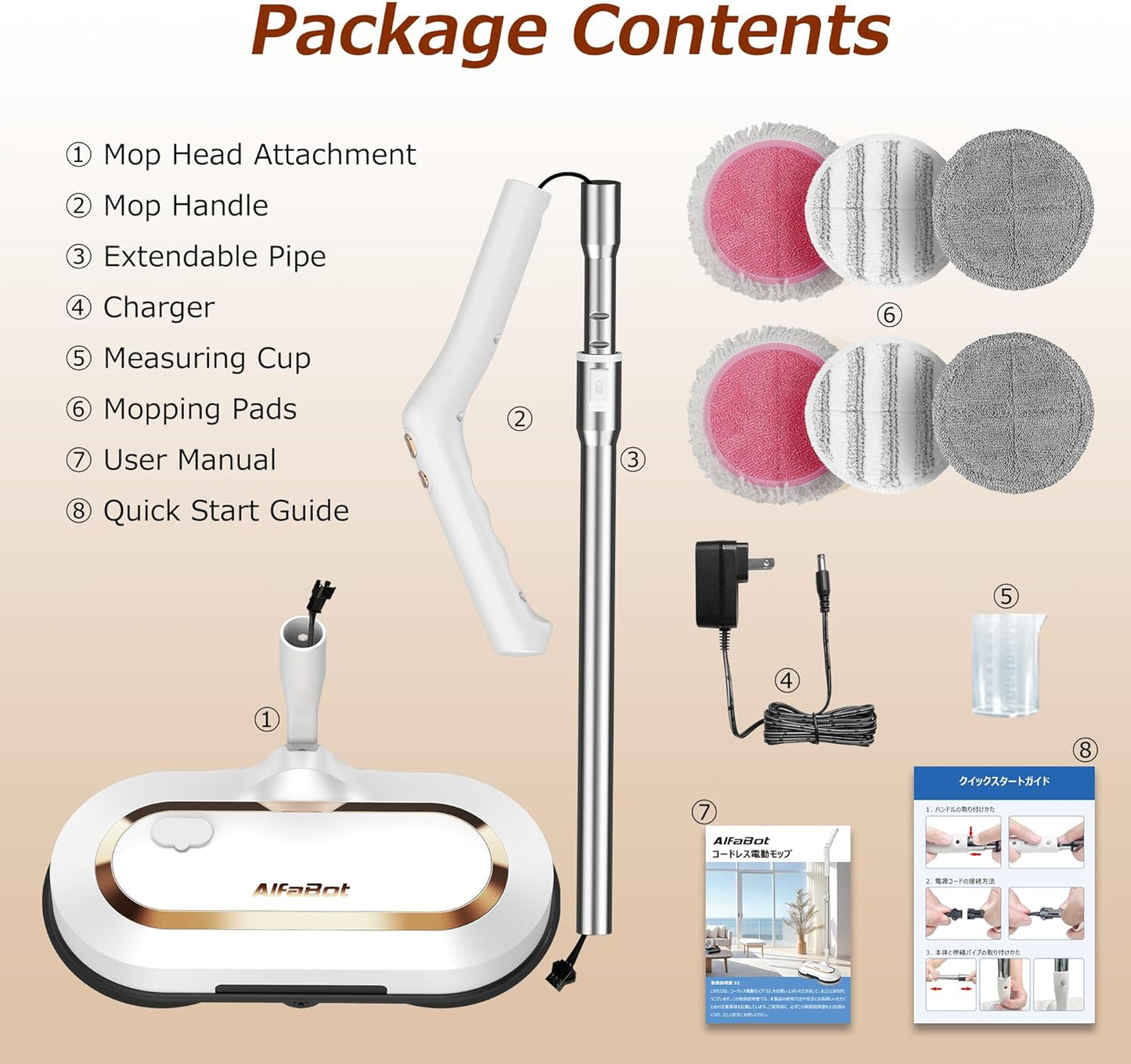 ⚡ AlfaBot S2 Serpillière Électrique – Sans Fil, LED & Pulvérisateur, 120 min d’Autonomie 🧼✨