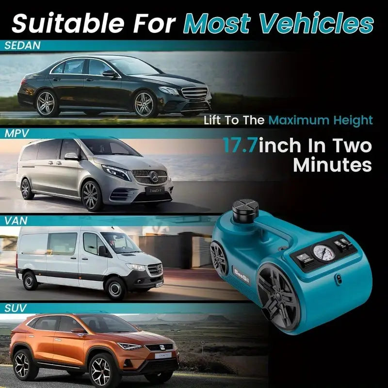 🚗 Kit de Levage Voiture Seesii 5T 🔧 Cric 3-en-1 + Clé + Gonfleur pour SUV & Camions
