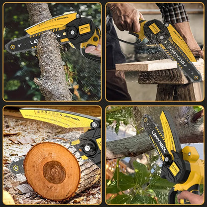 🔋 Tronçonneuse Mini 6" Sans Fil – Sécateur Électrique Compact 🌳✨