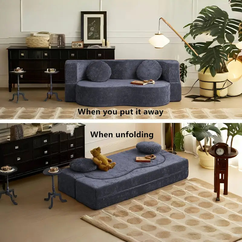 🛋️ Canapé-Lit Pliable 🛋️  | Confort Haute Densité & Housse Lavable – Idéal Petits Espaces